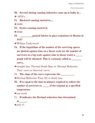 FISHERIES QUESTION BANK (5th sem)