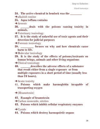 FISHERIES QUESTION BANK (5th sem)