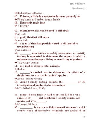 FISHERIES QUESTION BANK (5th sem)