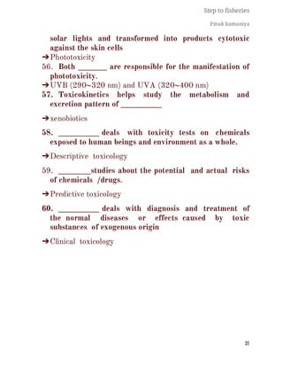 FISHERIES QUESTION BANK (5th sem)