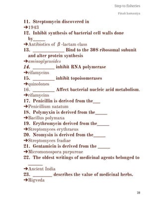 FISHERIES QUESTION BANK (5th sem)