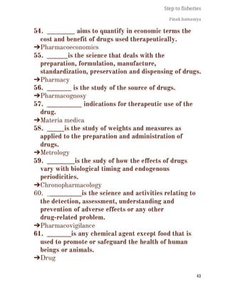 FISHERIES QUESTION BANK (5th sem)