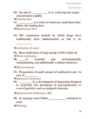 FISHERIES QUESTION BANK (5th sem)