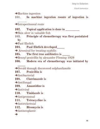 FISHERIES QUESTION BANK (5th sem)