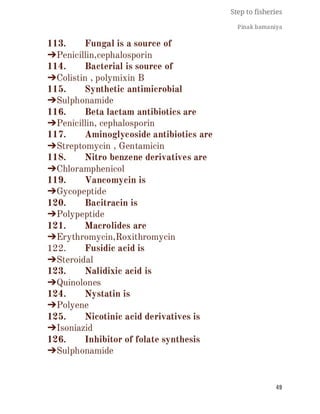 FISHERIES QUESTION BANK (5th sem)
