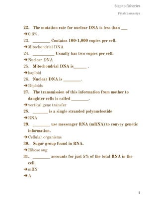 FISHERIES QUESTION BANK (5th sem)