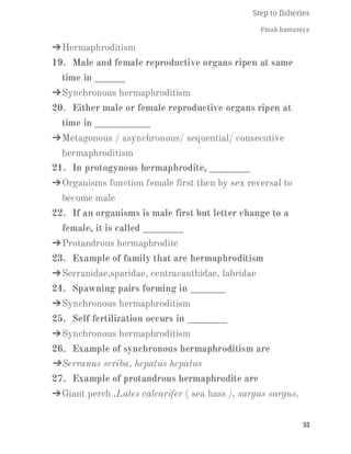 FISHERIES QUESTION BANK (5th sem)