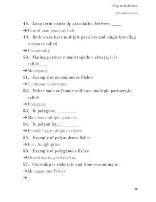 FISHERIES QUESTION BANK (5th sem)