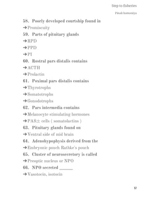 FISHERIES QUESTION BANK (5th sem)