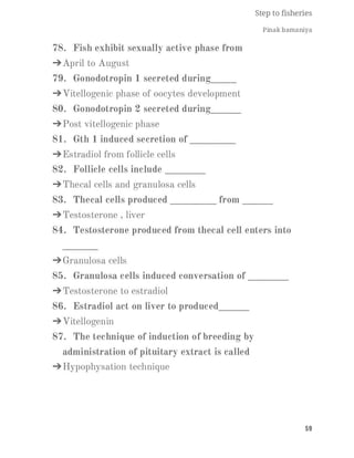 FISHERIES QUESTION BANK (5th sem)