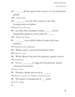 FISHERIES QUESTION BANK (5th sem)