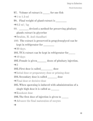 FISHERIES QUESTION BANK (5th sem)