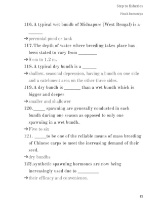 FISHERIES QUESTION BANK (5th sem)