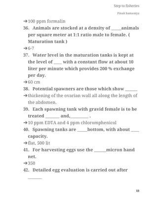 FISHERIES QUESTION BANK (5th sem)