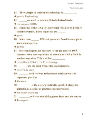 FISHERIES QUESTION BANK (5th sem)