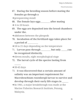 FISHERIES QUESTION BANK (5th sem)