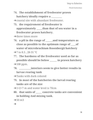 FISHERIES QUESTION BANK (5th sem)