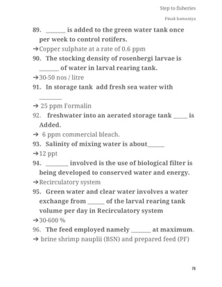 FISHERIES QUESTION BANK (5th sem)