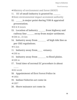 FISHERIES QUESTION BANK (5th sem)