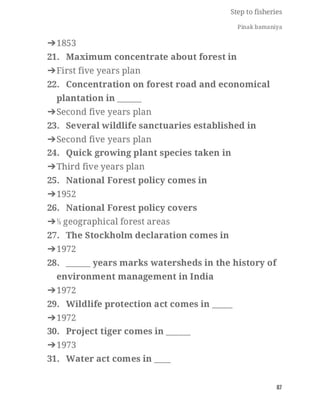 FISHERIES QUESTION BANK (5th sem)