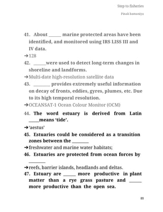 FISHERIES QUESTION BANK (5th sem)