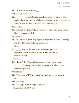FISHERIES QUESTION BANK (5th sem)