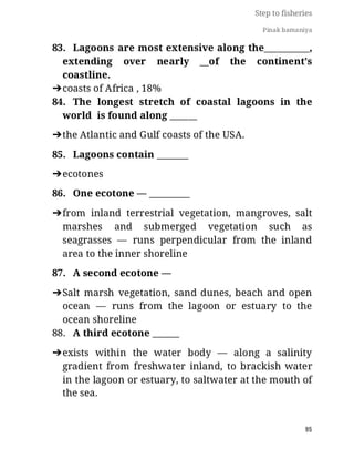 FISHERIES QUESTION BANK (5th sem)
