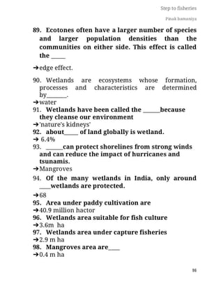 FISHERIES QUESTION BANK (5th sem)