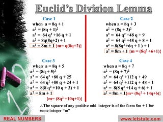 Real numbers - Euclid’s Division Algorithm for class 10th/grade X maths ...