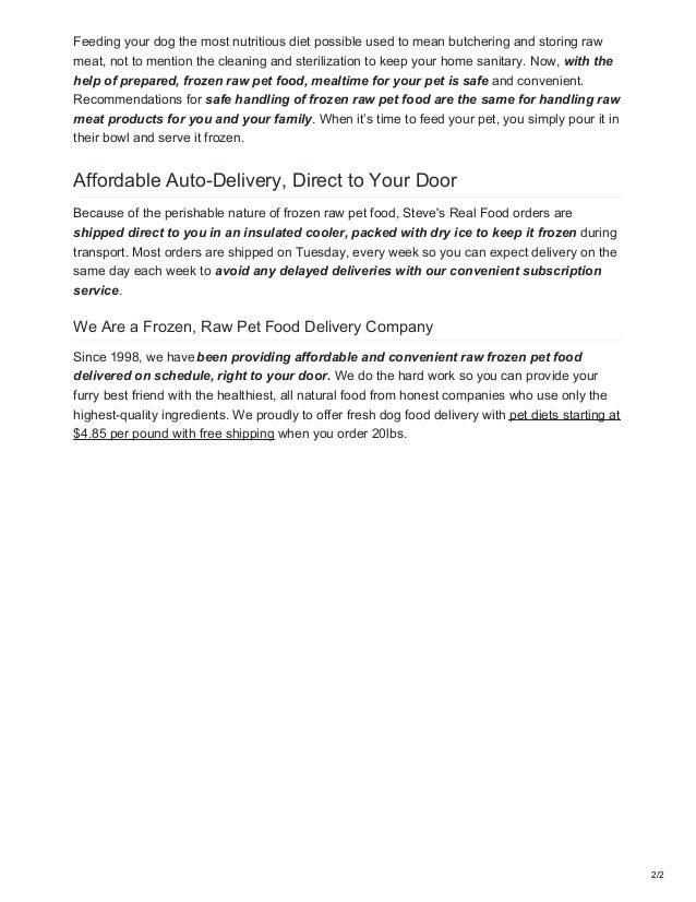 raw diet dog food delivery