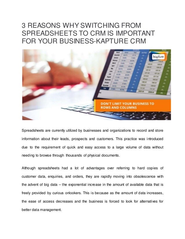 3 reasons why switching from spreadsheets to crm is important for your