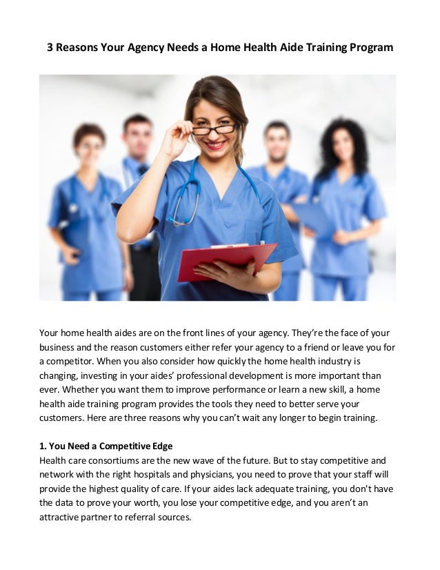 health training aide program agency reasons needs slideshare