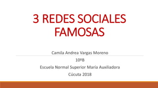 3 REDES SOCIALES
FAMOSAS
 