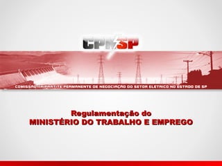 Regulamentação doRegulamentação do
MINISTÉRIO DO TRABALHO E EMPREGOMINISTÉRIO DO TRABALHO E EMPREGO
 