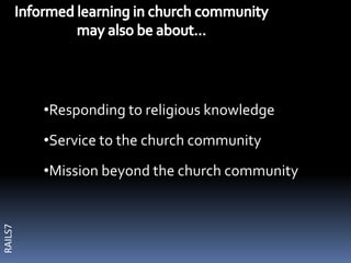 Religious information literacy: using information to learn in church community