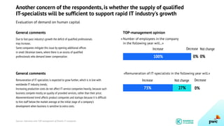 Another concern of the respondents, is whether the supply of qualified
IT-specialists will be sufficient to support rapid ...