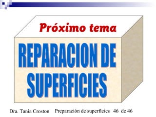 Preparación de superficies 46 de 46Dra. Tania Croston
Próximo tema
 