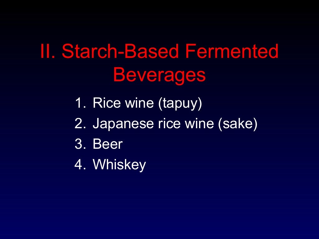 Fermented alcoholic beverages