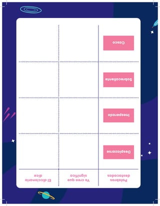 Palabras
destacadas
Desplazarse
Inesperado
Sobrecaliente
Casco
Yocreoque
significa
Eldiccionario
dice
 