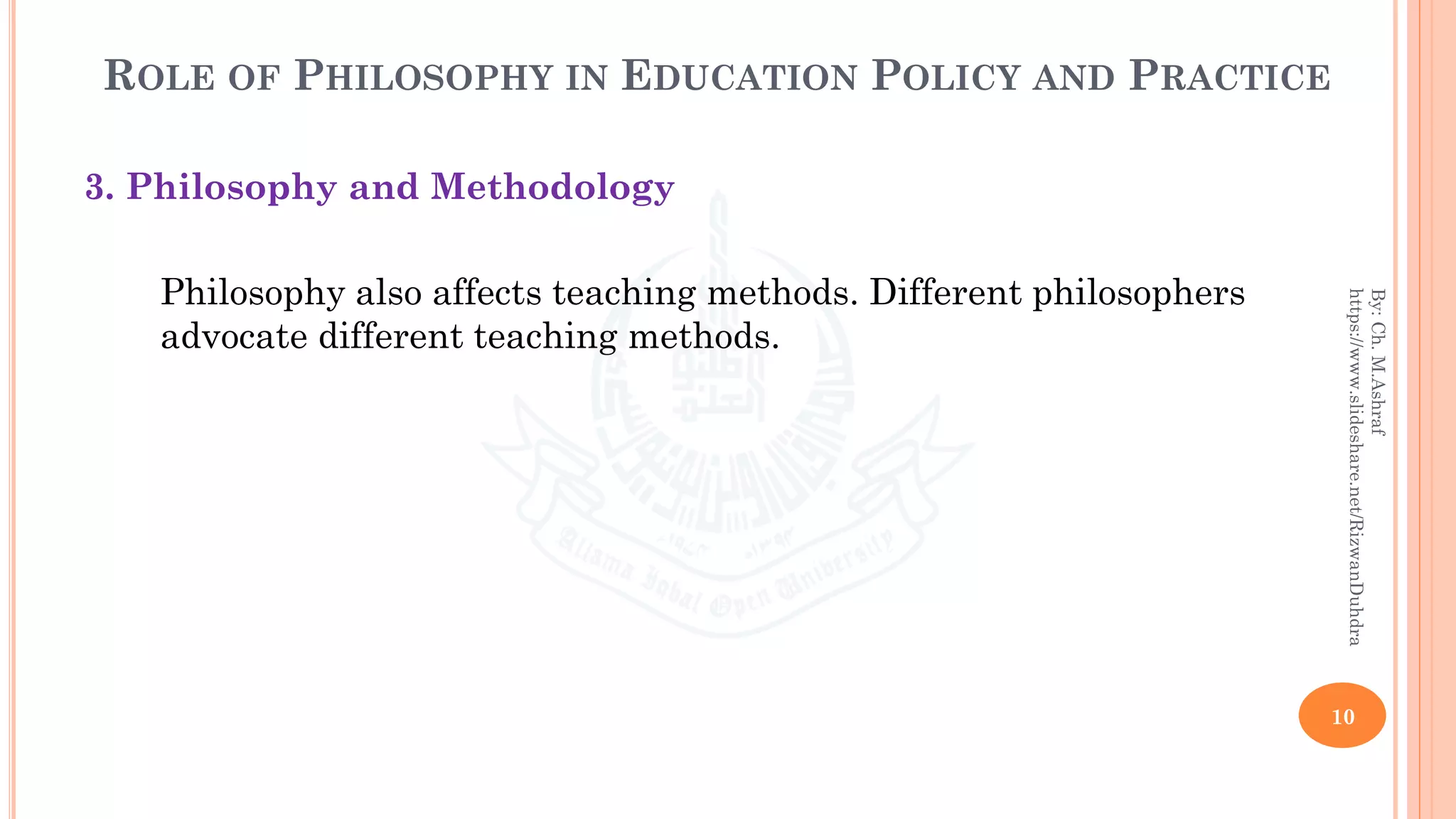 “ROLE OF PHILOSOPHY IN EDUCATION POLICY AND PRACTICE” in Philosophy of ...