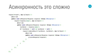16
Асинхронность это сложно
 