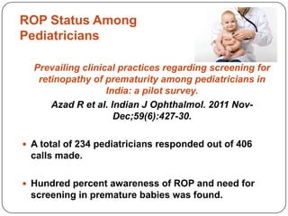 Dr Azad on ROP: Need for training and screening | PPT