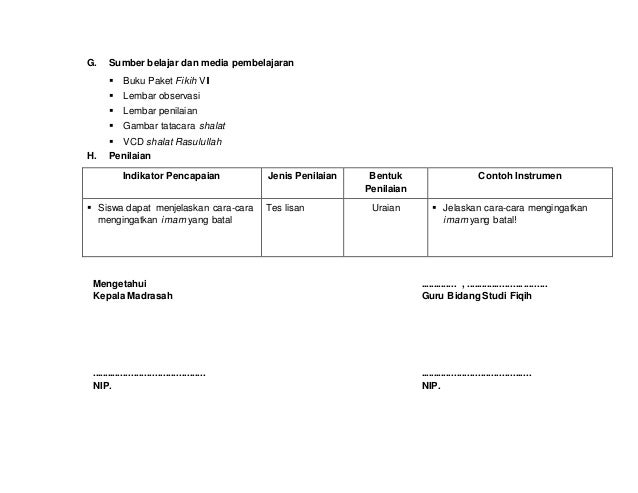3) RPP Fiqh kelas vii adzan dan iqamah