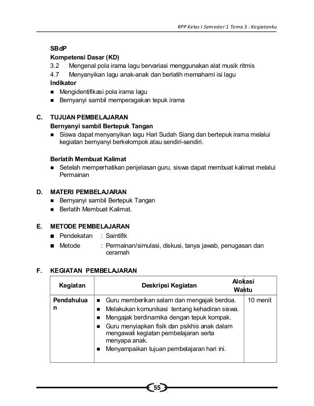 [3] rpp sd kelas 1 semester 1 kegiatanku