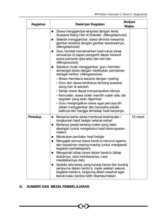 3 Rpp Sd Kelas 1 Semester 1 Kegiatanku 53674481