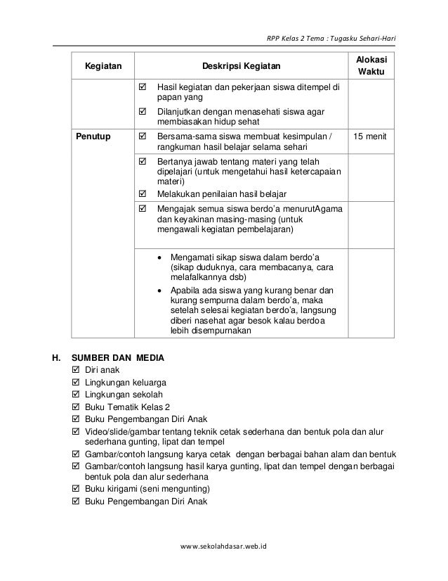 [3] rpp sd kelas 2 semester 1 tugasku sehari-hari blonya nova