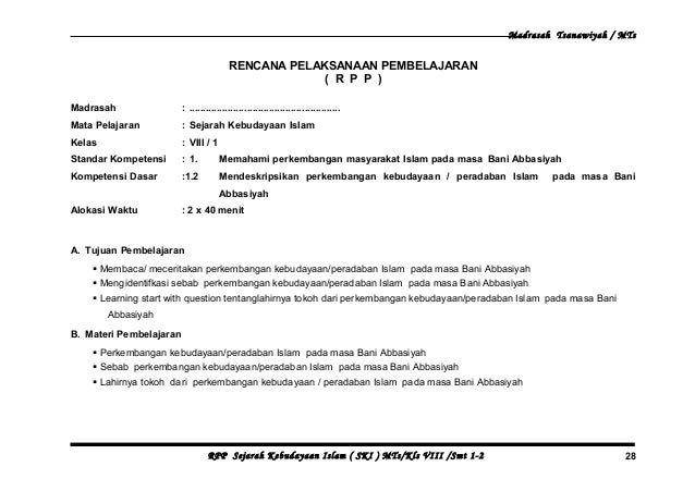 RPP SKI Kelas VIII Semester 1 dan 2