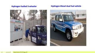 Hydrogen fuelled 3-wheeler Hydrogen-Diesel dual fuel vehicle
36 12/17/2018 Department of Civil Engg, AU
 
