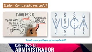 Então... Como está o mercado?
Grandes oportunidades para consultoria!!!
 
