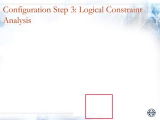 Configuration Step 3: Logical Constraint
Analysis
 
